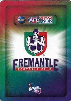 2002 Team Zone AFL Team #9 Trent Croad Back